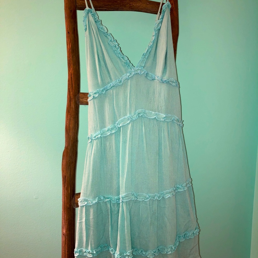 “Quiet Storm” boutique dress in turquoise